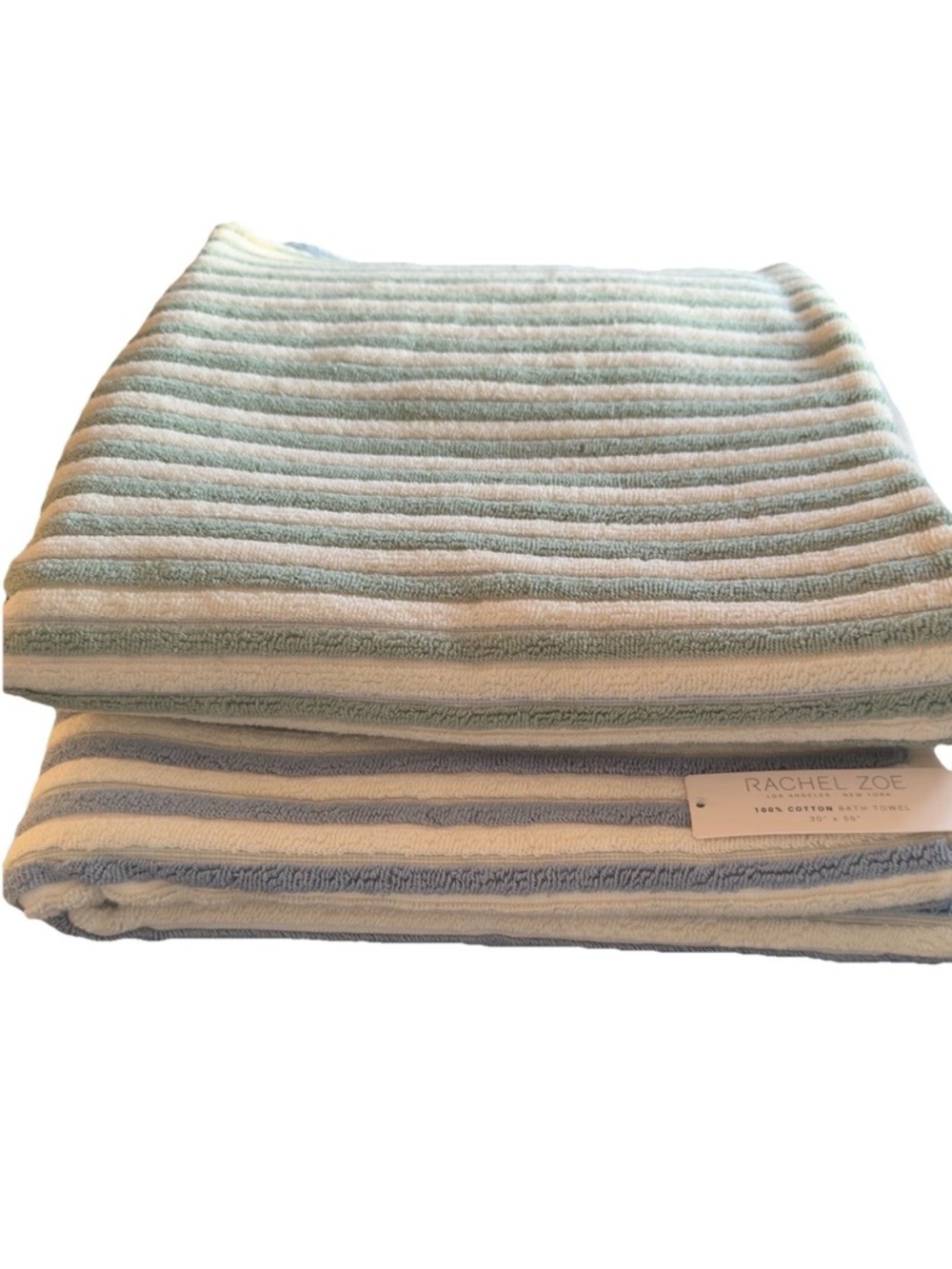 Rachel Zoe 8 Pc Set Reversible Blue Green 2 Bath 2 Hand Towels 4 Washcloths NWT - Picture 4 of 7